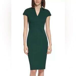 Calvin Klein Women's V-Neck Cap Sleeve Sheath Dress size 12